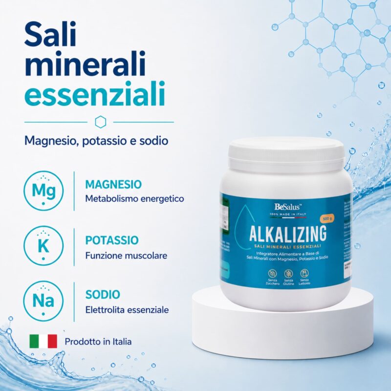 Alkalizing 500 g sali minerali essenziali con magnesio potassio e sodio
