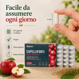 capsule mela annurca BeSalus facili da assumere dimensioni capsula blister 60 capsule integratore capelli unghie