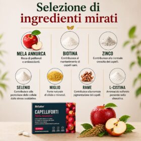 ingredienti mela annurca biotina zinco selenio miglio rame l cistina integratore capelli unghie BeSalus formula