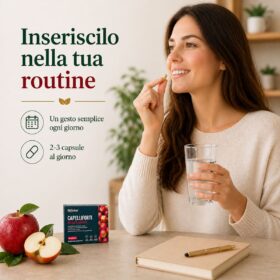 integratore mela annurca BeSalus assunzione capsule routine quotidiana 2 3 capsule al giorno capelli unghie
