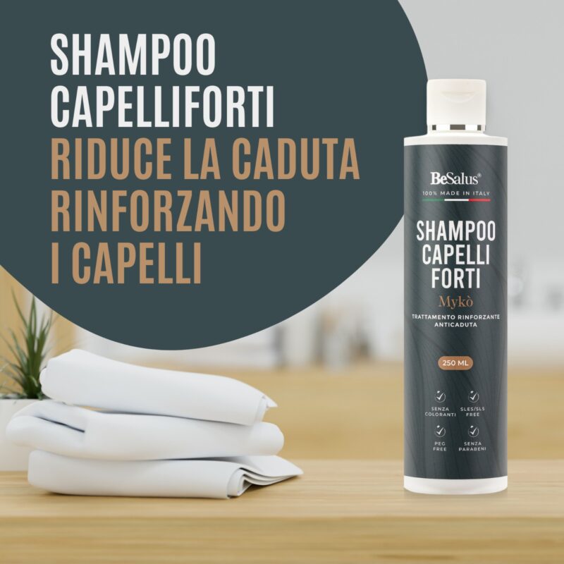 Shampoo Anticaduta Besalus CapelliForti che riduce la caduta e rinforza i capelli