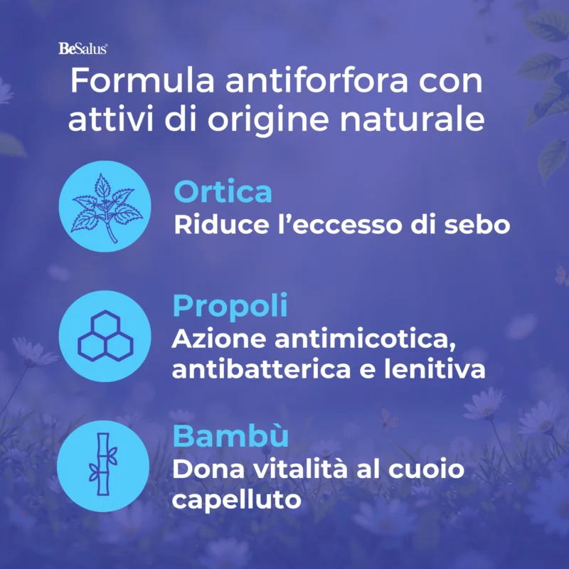 Shampoo antiforfora con ortica, propoli e bambù per il benessere del cuoio capelluto