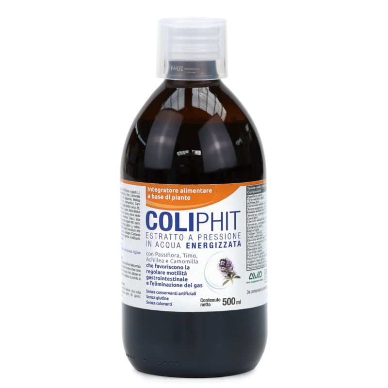 Flacone in vetro Coliphit AVD Reform 500 ml estratto vegetale per il comfort intestinale